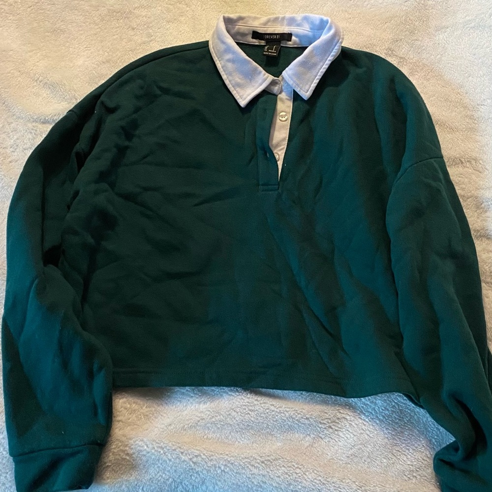 Cropped Button Up Long Sleeve
